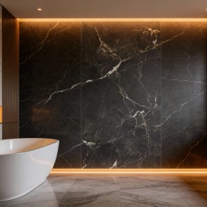 Femina Nero Black Marble Effect Porcelain Tile - 1200 × 600mm