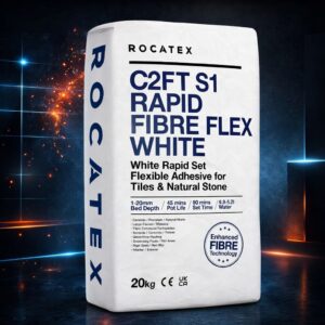 Rocatex C2FT S2 Rapid Fibre Flex Tile Adhesive – White 20kg