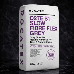 Rocatex C2TE S1 Slow Fibre Flex Tile Adhesive – Grey 20kg